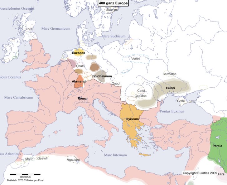 Karte Europas im Jahre 400