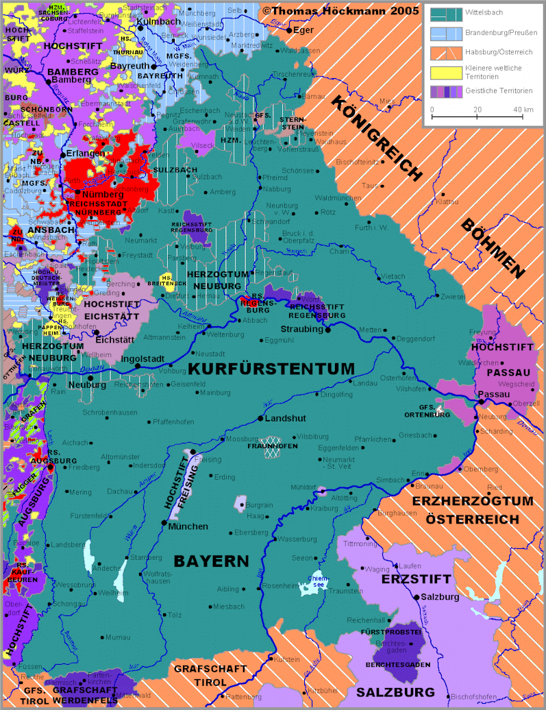 Historische Karte Bayern 17