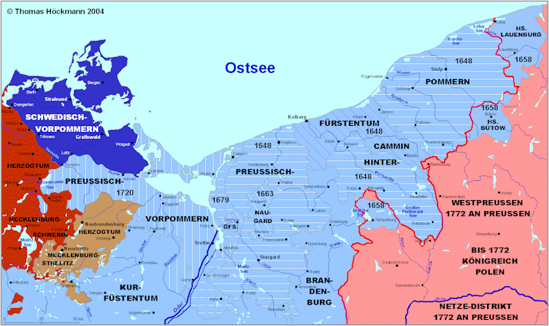 Landkarte Pommern